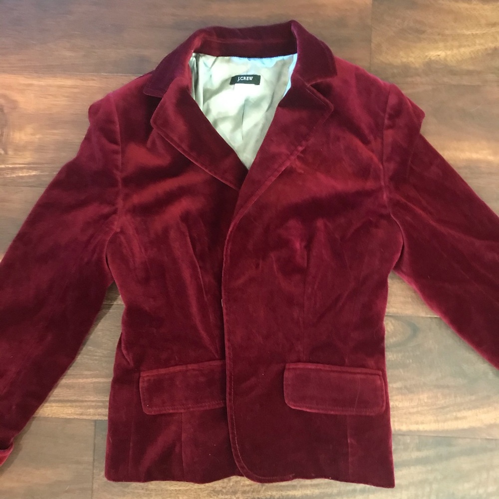 J.Crew Beautiful Velvet Wine Blazer